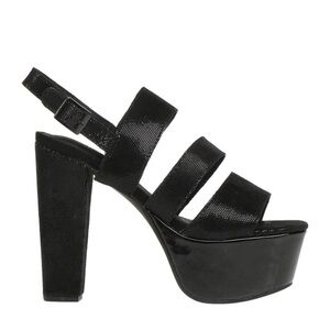 *NEW IN BOX* JEFFREY CAMPBELL BLACK DOT KIDSKIN PLATFORM SANDAL 39